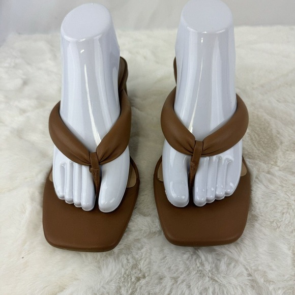 A New Day Women's Sandals Toe Strap Block Heel Brown Size 9.5 - Picture 2 of 7